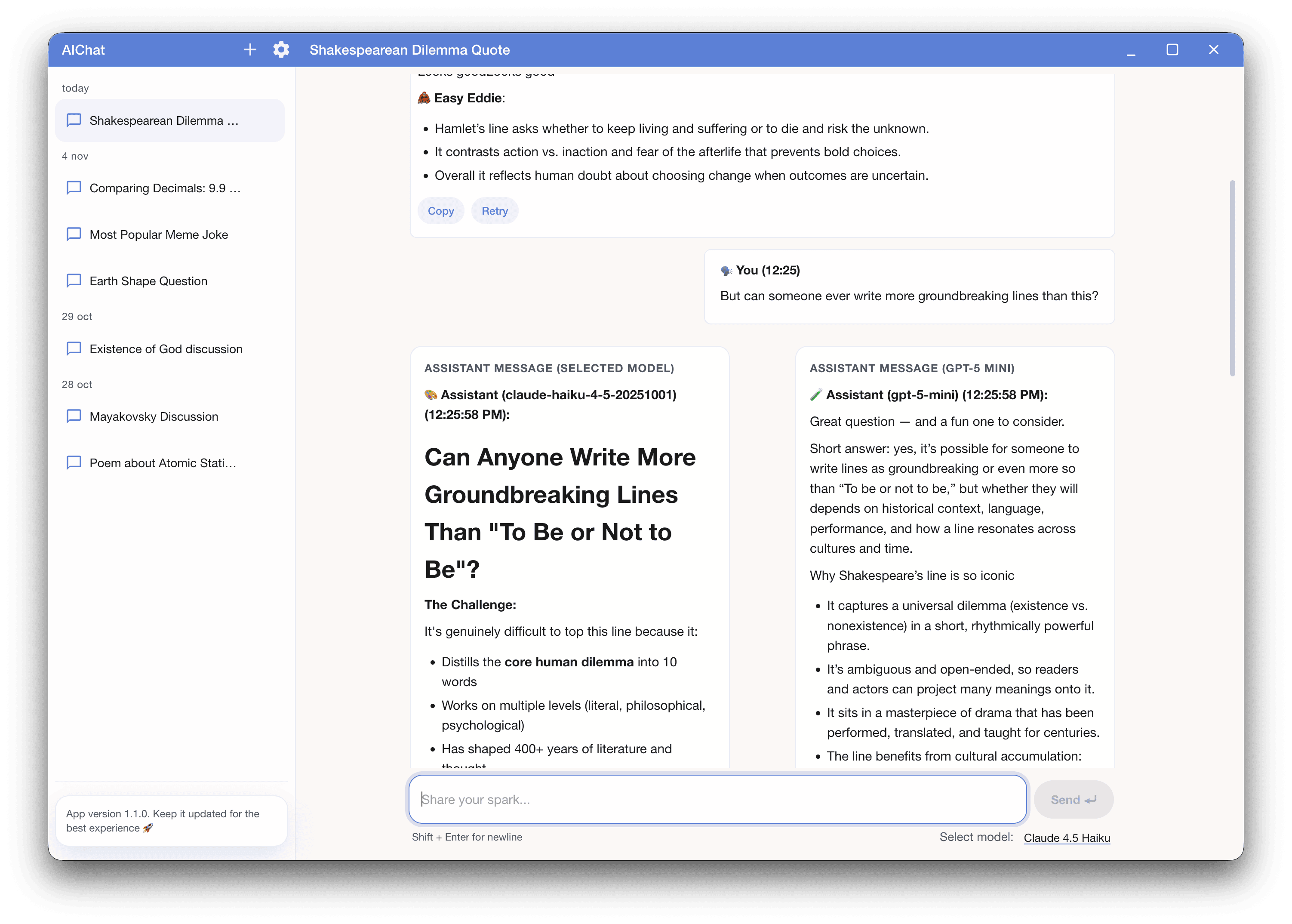 Alternative Model feature